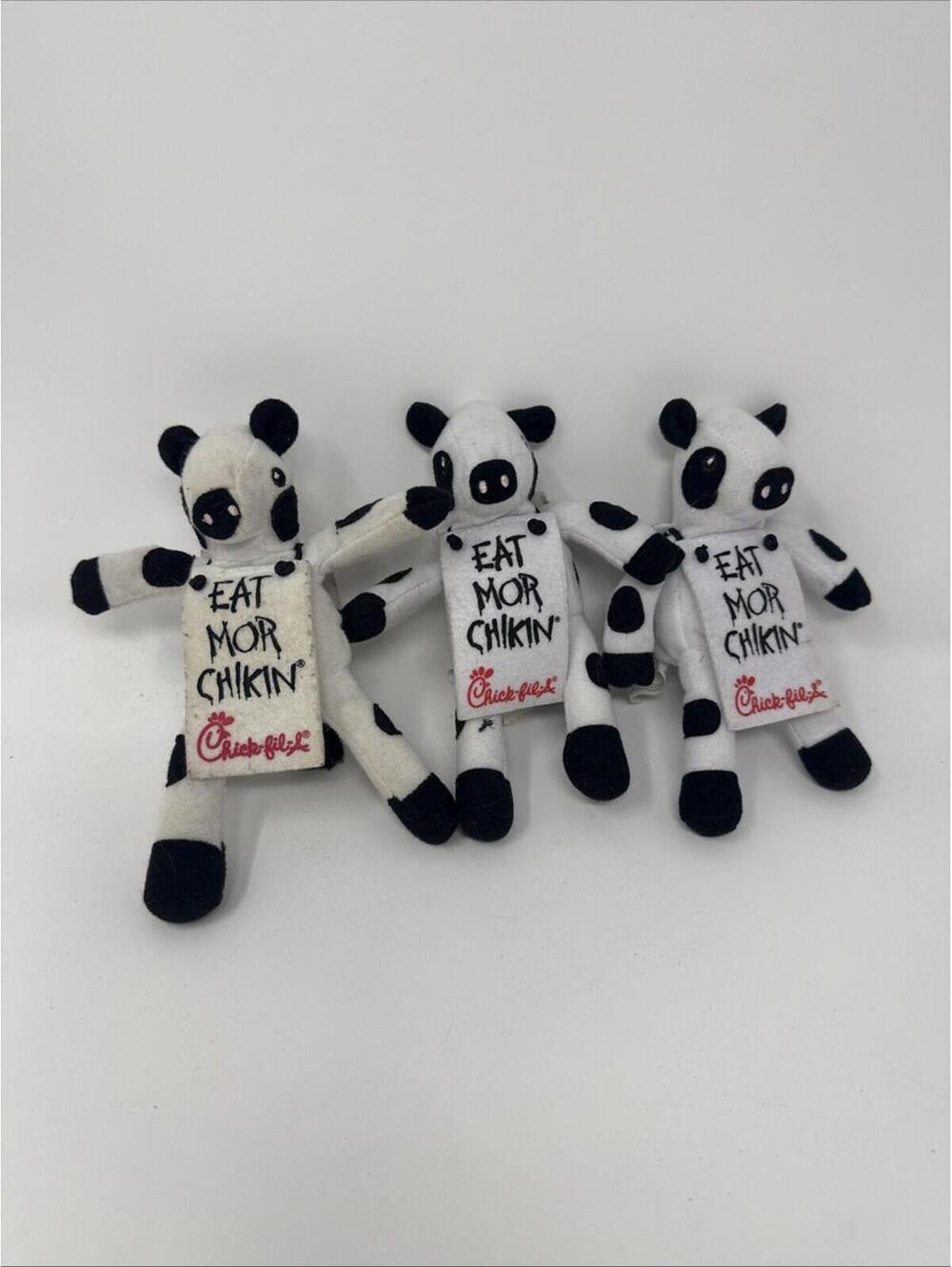Chick-fil-A Cow Plush Eat Mor Chikin Mini Stuffed Animal Promo Toy 6" (3)